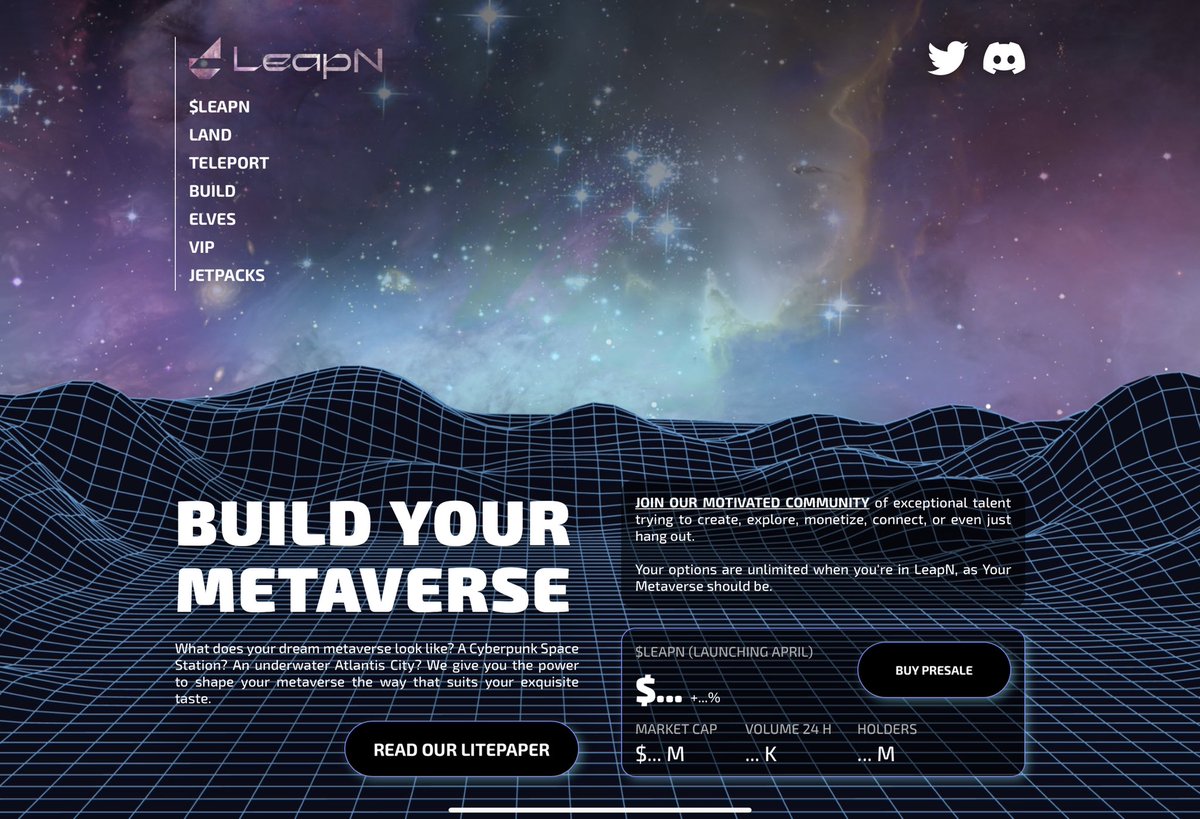 leapnverse's tweet photo. NEW Website Rebranded to meet LeapN Standards 👀 
⭐ https://t.co/S0HLRBsZ2i ⭐ 
This is our vision. We're gearing up to take the Metaverse by storm 💥
For the Full Experience, check it out on Desktop  
#NFTCommunity #Metaverse #Playtoearn #p2e #gaming https://t.co/XFSrswrB2Y