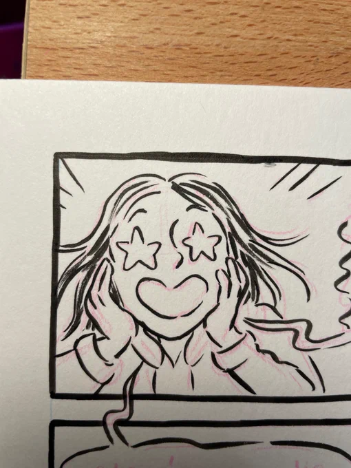 Only 15 pages left to ink!! Woof!!! 😤😵‍💫 Hoping to finish drawing this baby next week! ✍️ 🔥 🤞 