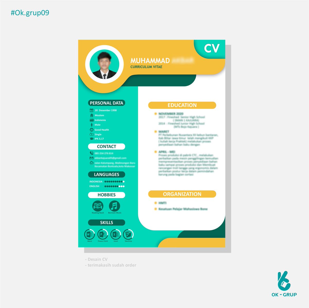 ok_grup's tweet photo. Anda belum dapat panggilan kerja? mungkin CV Anda kurang menarik.

Kami dari ok.grup siap melayani Anda!

#jasacv #jasabuatcv #cvmenarik #buatcv #cv #curriculumvitae https://t.co/zMAz2rGNlw