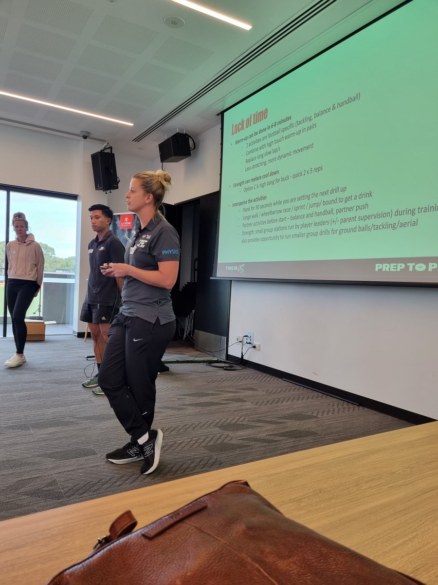 kaymcrossley's tweet photo. Season 2 of Prep-to-Play, training our amazing physio team to train coaches - aiming to reduce injuries in community women's football. Massive work from @Knee_Howells @PhysioHill @melhabphysio and all
Thanks @apaphysio @aflwomens @latrobe @LaTrobeSEM https://t.co/UMO7XyU7Om