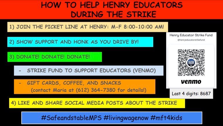 Annie Perkins (@anniek_p) on Twitter photo Itās been a long ~2 weeks striking. We are exhausted AND I feel so much love among my school community (Henry is such a phenomenal school with amazing educators!) and the wider community.
How to help ā¬ļø <a href="/MFT59ESP/">MFT 59 ESP</a> @MFT59 #SafeAndStableMPS #LivingWageNow #MFT4Kids Itās been a long ~2 weeks striking. We are exhausted AND I feel so much love among my school community (Henry is such a phenomenal school with amazing educators!) and the wider community.
How to help ā¬ļø <a href="/MFT59ESP/">MFT 59 ESP</a> @MFT59 #SafeAndStableMPS #LivingWageNow #MFT4Kids