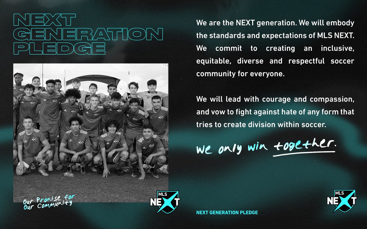 IndyProAcademy's tweet photo. We are part of the NEXT generation.
We are committed to creating an aware, equitable, just, and responsible soccer community; free of hate and discrimination.#WeStandTogether #WeOnlyWinTogether #OurCommunity https://t.co/ogh1ICEqHN