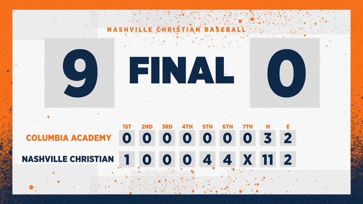 FINAL: 
@NCSBaseball2021 9 - <a href="/CABulldogBB/">Columbia Academy (TN) Baseball</a> 0