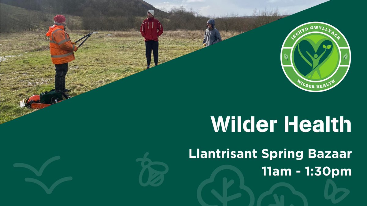 🏃🌳 Come and join us today at Llantrisant's Spring Bazaar. We'll be outside the <a href="/LlanGuildhall/">Llantrisant Guildhall</a> at 11am to host a Wilder Health session. For more information, click here: bit.ly/LlantrisantWil…