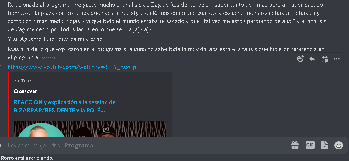 GordoZag's tweet photo. Una de las cosas mas lindas de hacer un podcast es cuando te llegan esta clase de mensajes al Discord https://t.co/WYZ0mBkINb