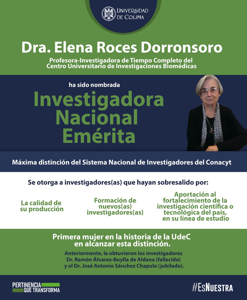 udec_oficial's tweet photo. La Dra. Elena Roces tiene una trayectoria académica, docente y profesional de más de 30 años. Hoy se convierte en la primera mujer de nuestra universidad en recibir esta distinción.

#TalentoUdeC en la #CienciaUdeC https://t.co/wKd0uAmsKy