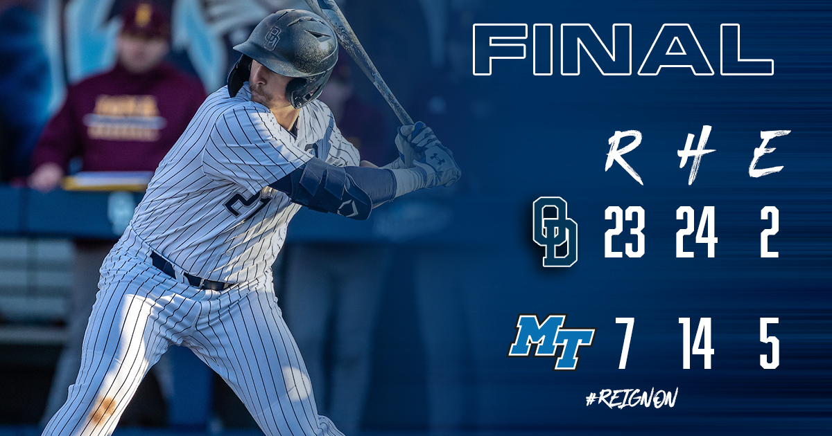 Monarchs tied school record blasting seven homers in game one win at MTSU!

#ODUSports | #ReignOn | #Monarchs
