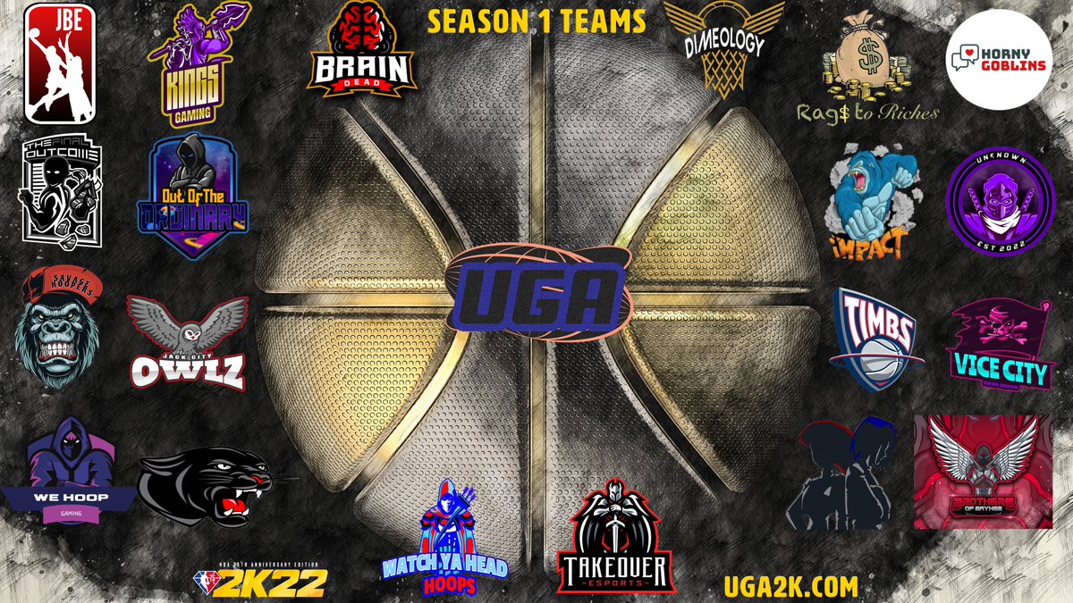 🚨The Stage is SET! Teams are LOCKED!🚨

 🔥🏀UGA Season 1 Kicks Off March 21st🏀🔥
<a href="/TeamTakeover_2k/">Team Takeover</a>  @WatchYaHead  <a href="/Inthaalongrun/">cary rogans</a> @OTO_2K <a href="/BrainDead2kx/">Brain Dead 2k</a> @TotheMoon2kx <a href="/MurdaCats/">Murda Worth Kitty Cats</a> <a href="/goon_vice/">Vice Goon Squad</a> <a href="/TimbsGang/">Timbs Gang</a> @RagstoR1chess <a href="/KingsGaming2K22/">Kings Gaming 2K</a>