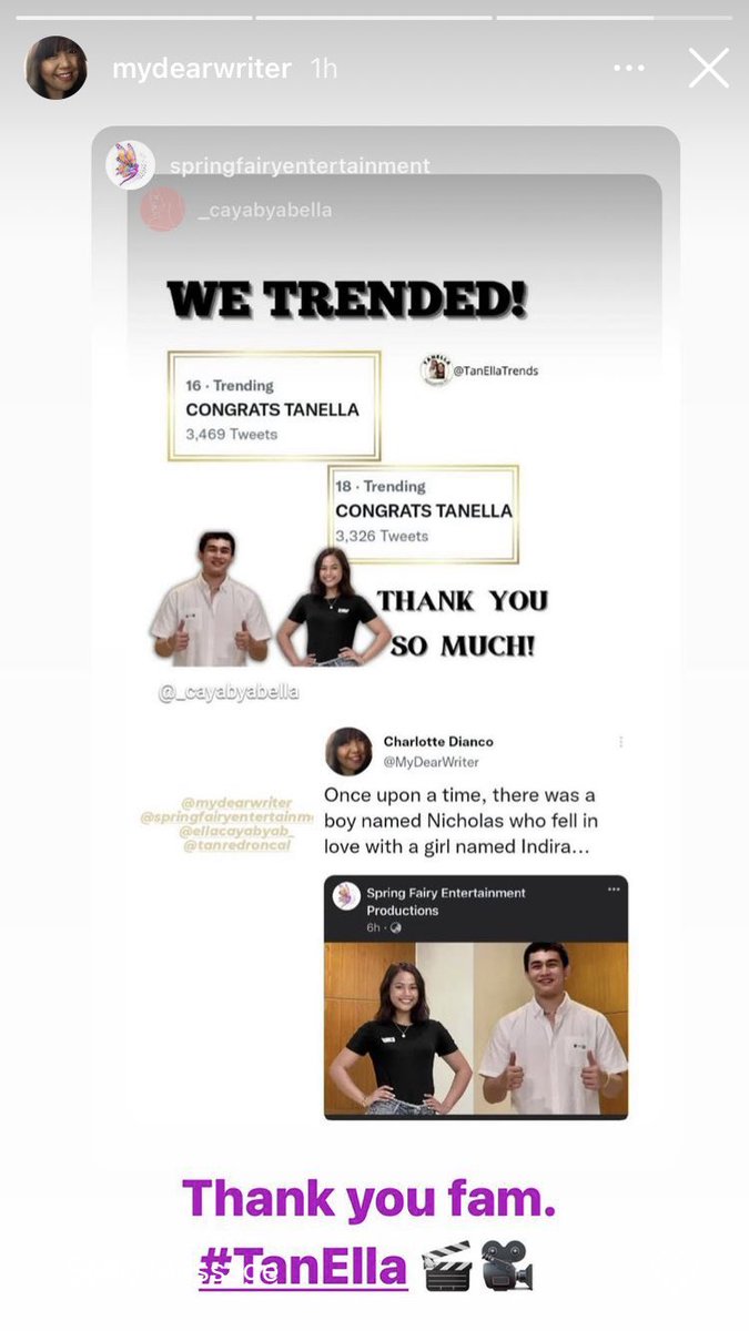 TanEllaTrends's tweet photo. 📸Instagram Story Update: Direk @MyDearWriter 🙈🤍

@ellacayabyab_ @tanredroncal 
#EllaCayabyab #TanRoncal
#TanElla
ctto
 https://t.co/bTm1AplEDm