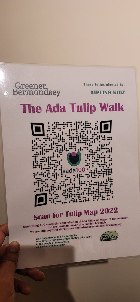 Those tulips are starting to bud... So keep an eye out as the Ada Tulip Walk signs are rolled out across Bermondsey and Rotherhithe by our volunteers for the centenary. #Ada100