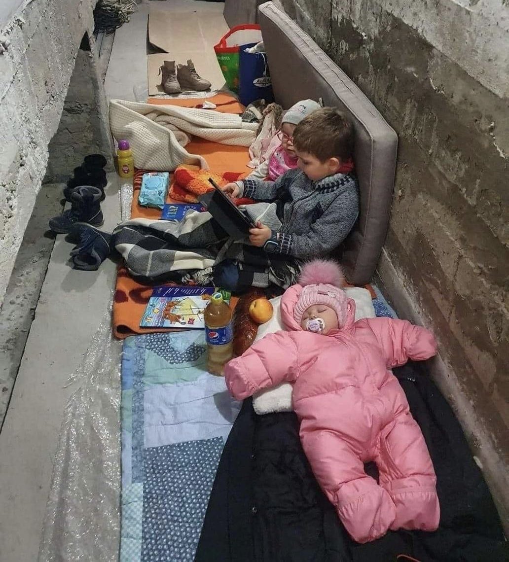 A typical night for millions of Ukrainian kids after Russian Army came to “liberate” them.