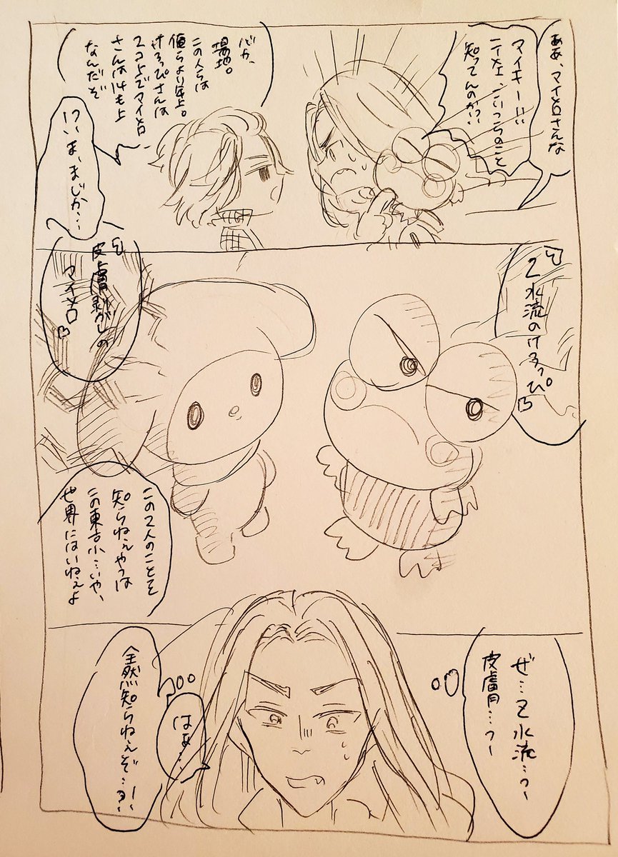 場地とけろっぴとマイキーとマイメロの謎雑魚漫画 