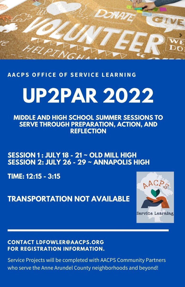 Summer service opportunities to think about!!