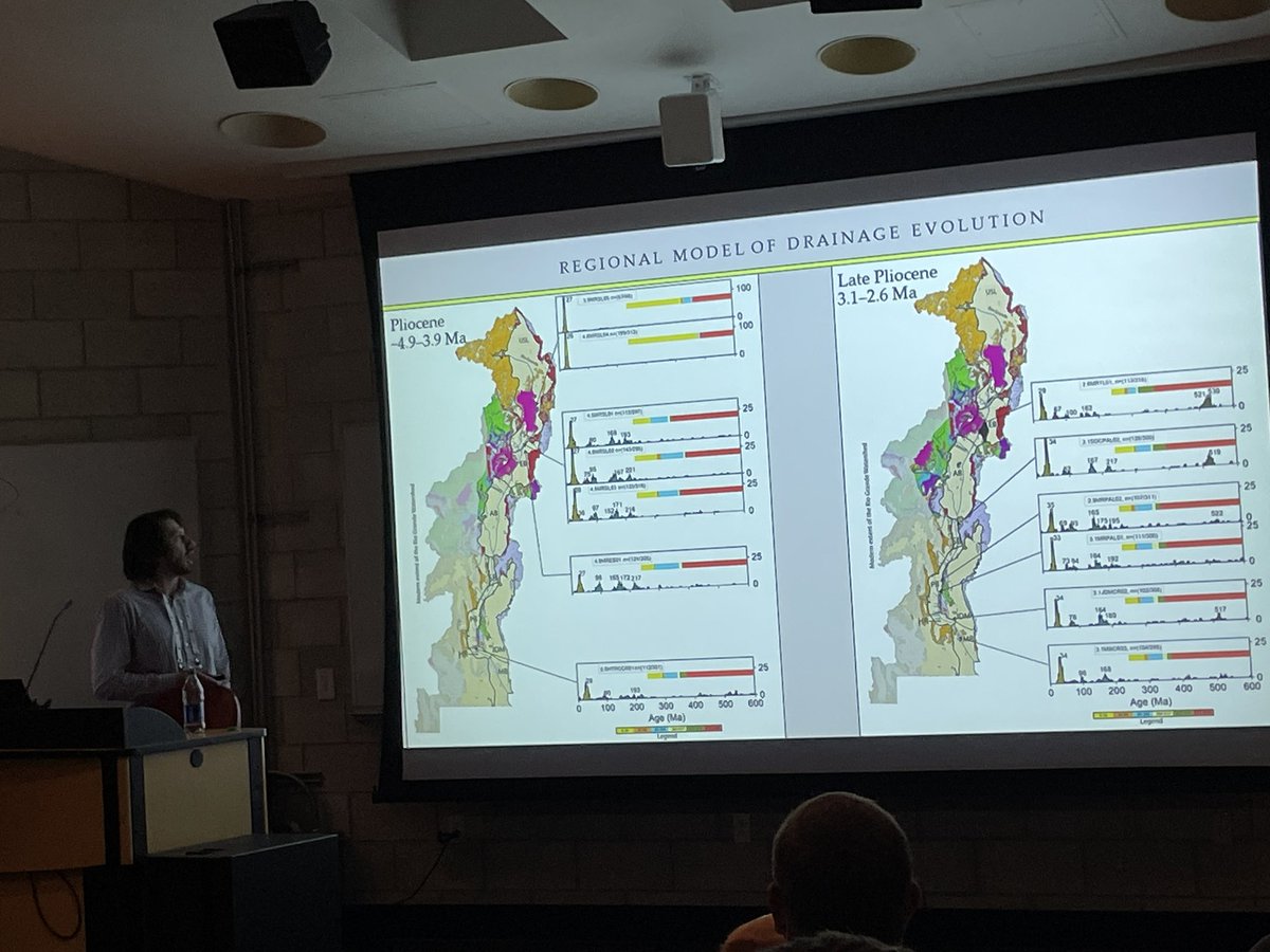 NMSUGeology's tweet photo. Former NMSU MS student, and current @uiowa PhD student Shay Ridl at his talk at the @geosociety section meeting in Las Vegas. https://t.co/7roUJuw59w