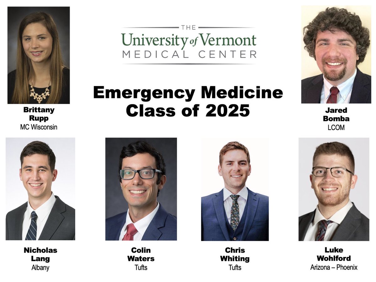 We are thrilled to welcome our 4th class of EM residents!

Welcome to the <a href="/UVMEmergencyMed/">University of Vermont Emergency Medicine</a> team

#Match2022 #embound #matchday22