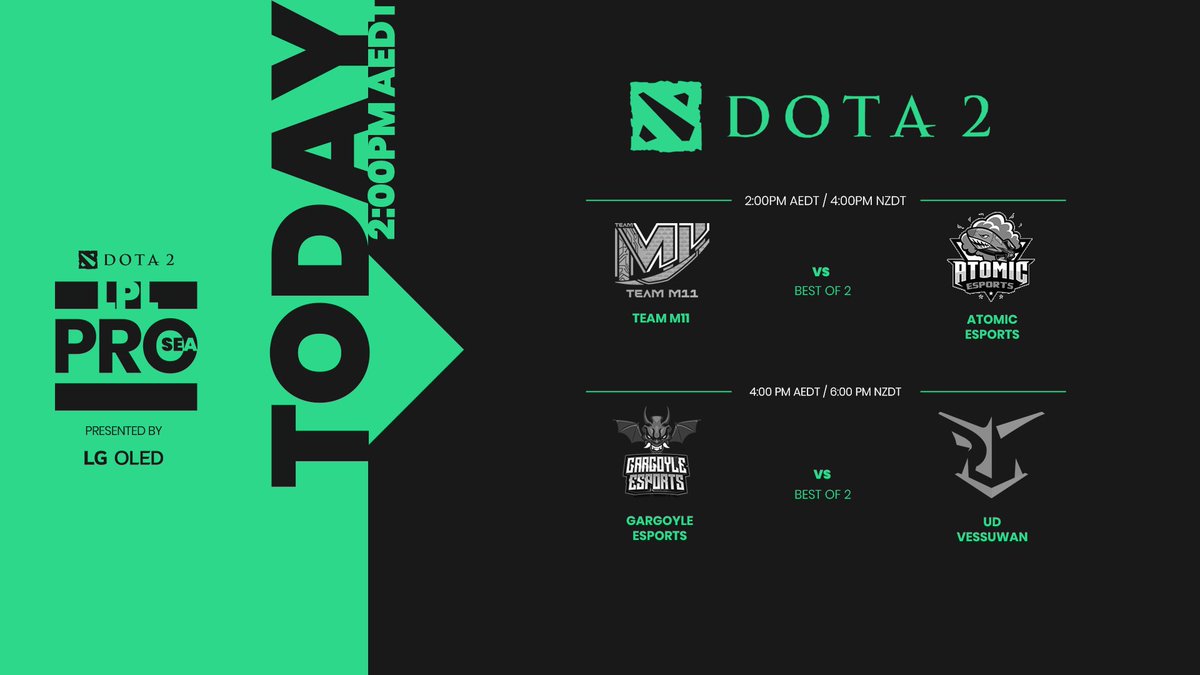 LPL_DOTA's tweet photo. Tune in TODAY for day one of the LPL Pro DOTA 2 Season 1 PLAYOFFS!

Who will make it to the Grand Final?

Team M11 🆚 Atomic Esports
Gargoyle Esports 🆚 UD Vessuwan

🎙️  @Poglet96
💬  @awanderingbard

⏰ 2:00PM AEDT / 4:00PM NZDT
📺 https://t.co/kKdjO9pyXU

#LPLDOTA https://t.co/RRPfie05rr