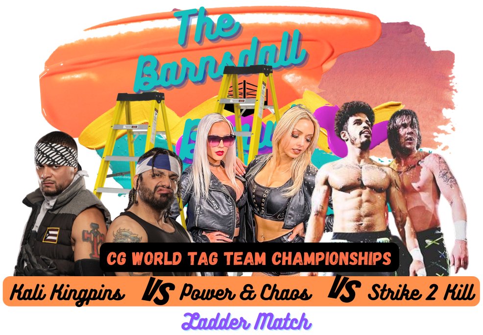 GrappsOfficial's tweet photo. #JVDBookedIt
@KaliKingpins @TechnicalWatson @PuroRichardson @rowenrowee @lifesa_NESS
#TriangleLadderMatch #TheBarnsdallBrawl https://t.co/YAZf3EC7HY