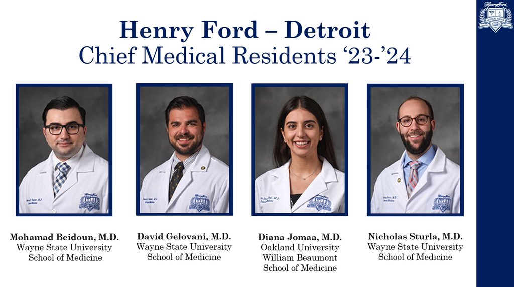 HFHIntMedRes's tweet photo. Special congratulations to our chosen Chief Medical Residents for 2023-2024!! (5/5) @AAIMOnline @MIChapterACP #MedTwitter https://t.co/vcU0jkuvlb