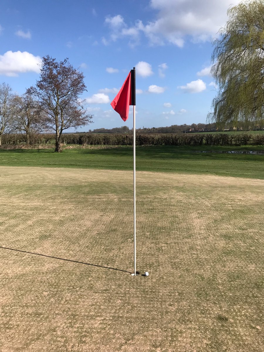 TheTomlins's tweet photo. How close was I to my first hole in one today? ⛳️ 
This close! Dead straight, couple of inches short. If it weren’t for the greens being sanded, it would be an ace. 
It was nervy, but sunk the putt for my second birdie of the day. https://t.co/1T8XsZ3d8H