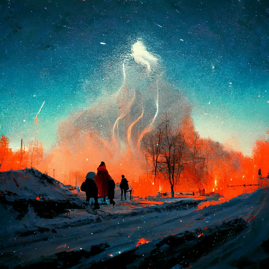 AI-generated art with the prompt "❄️🔥☄️🌫️"