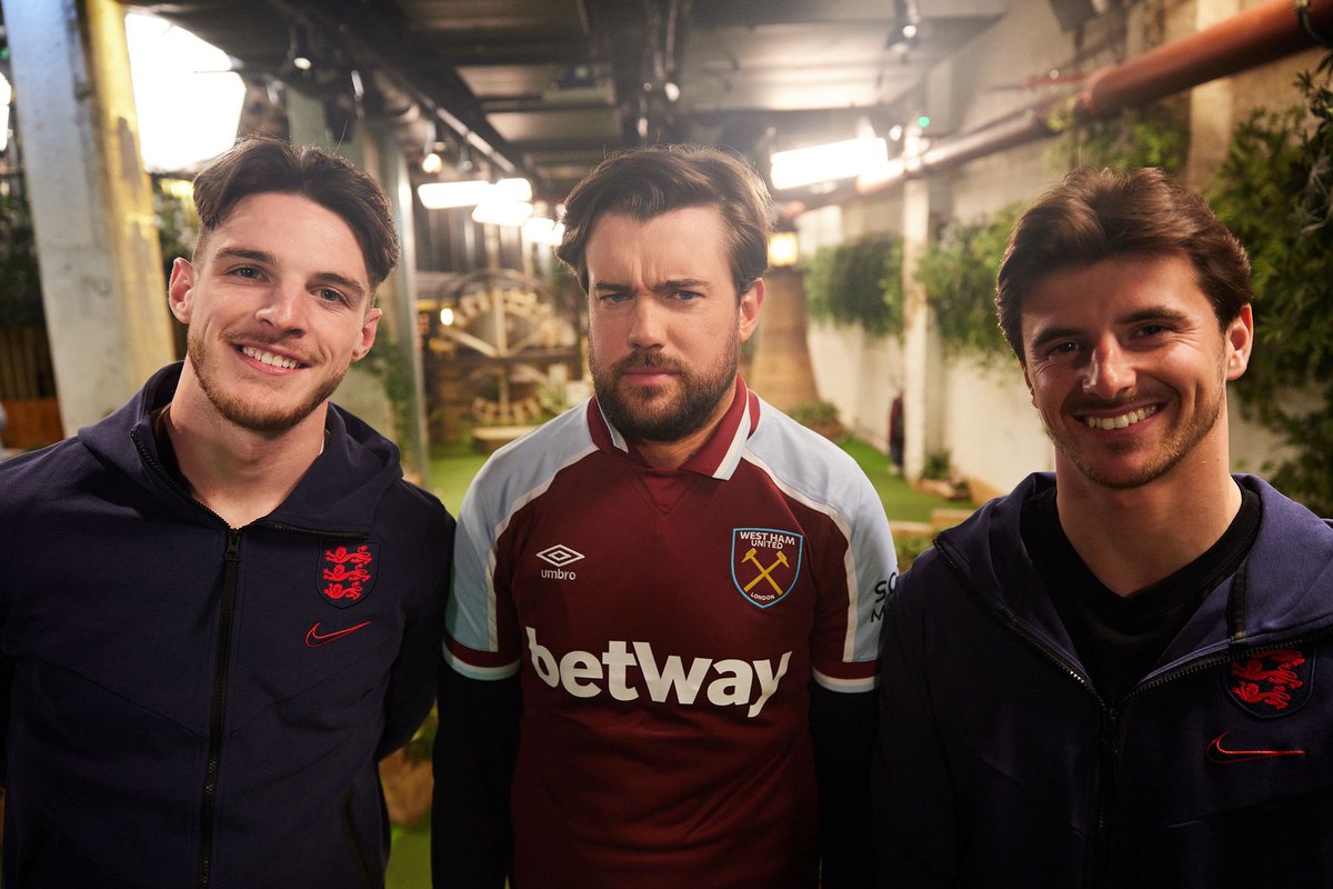 Lost a bet. But it’s all for a good cause. At least I didn’t have to wear a Chelsea shirt! #RedNoseDay <a href="/comicrelief/">Comic Relief</a> @masonmount_10  <a href="/_DeclanRice/">Declan Rice</a>