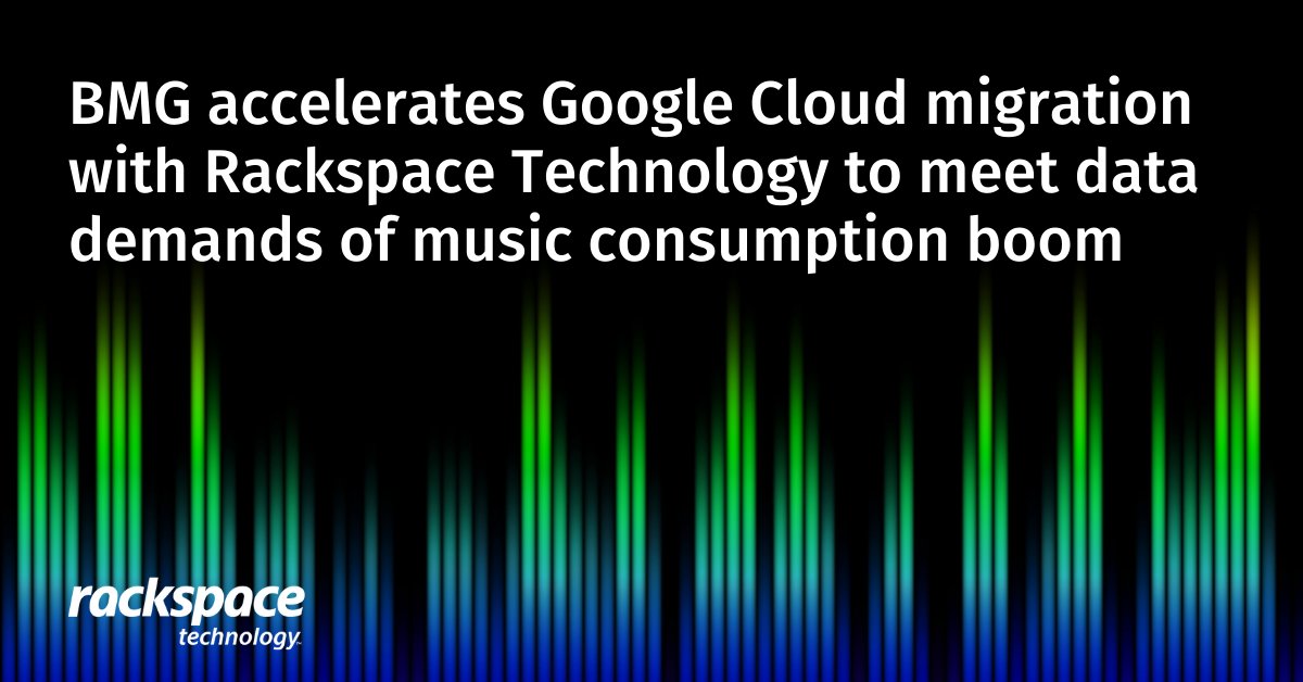 Rackspace's tweet photo. We are excited to announce that we are supporting @BMG with their #migration to #GoogleCloud. We're happy to support their increased savings as they continue to migrate more applications over the coming months. https://t.co/0JLXw2Zx9S

#CloudSolution #CloudMigration #Cloud https://t.co/g87pg6GEoM
