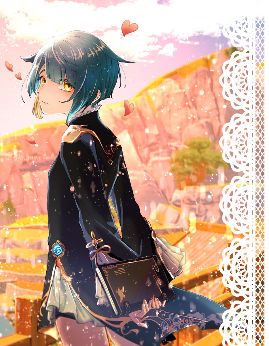 shito_fa's tweet photo. 【再掲/追記】左端のイラストの全体図。
いつ見ても行秋からハートが出てるように見える。 https://t.co/cwtvFYA6CZ