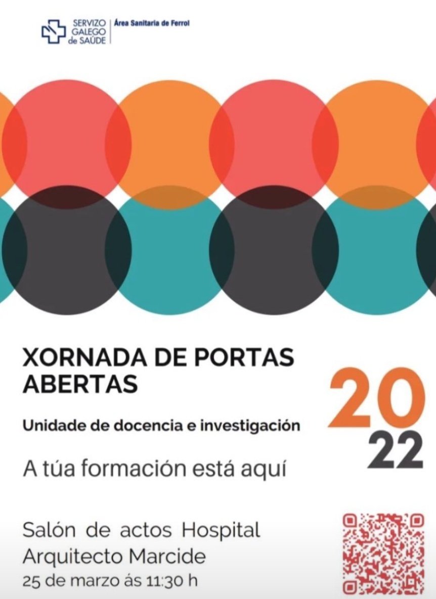AlexRRguezz's tweet photo. ATENCIÓN FUTUROS FIR!!!
El próximo Viernes 25 de Marzo tendrán lugar las "Xornadas de Portas Abertas" en el CHUFerrol. Será un placer recibiros, enseñaros nuestras nuevas instalaciones y resolver todas aquellas dudas que tengais!! Nos vemos!!  💊🏥✌️ https://t.co/jKjwtvzuIR