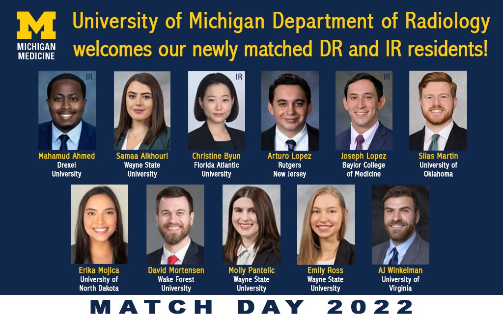 It is a pleasure to welcome the #RadRes class of 2027/2028 to @UMichRadiology. We look forward to working with this talented group of people. We are happy they decided to #GoBlue!