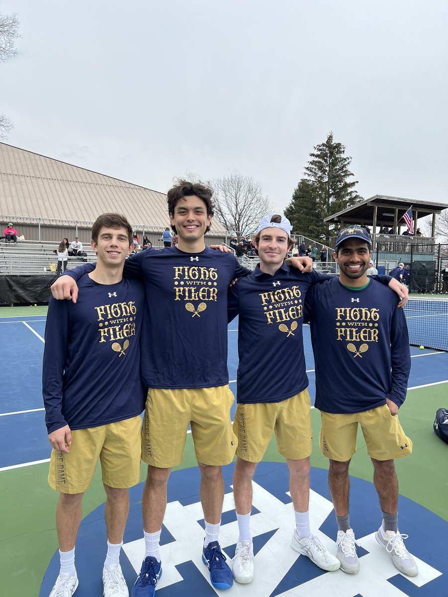 NDMensTennis's tweet photo. Show us your game day experience as we #FightWithFiler! Ceremonial 1st serve coming up shortly!

#GoIrish☘️ https://t.co/RskzFLExSL