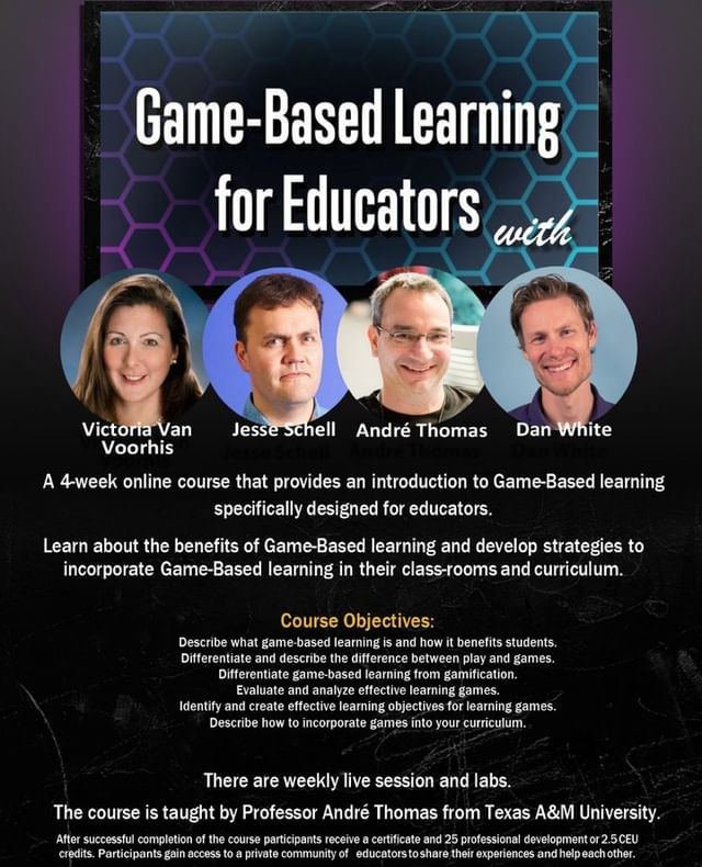 Learning Interactive Visualization Experience (LIVE) Lab at Texas A&M University is offering a new asynchronous 4-week online course in March, 'Introduction to Game-Based Learning.” Registration is open! livelab.catalog.instructure.com/courses/introd…