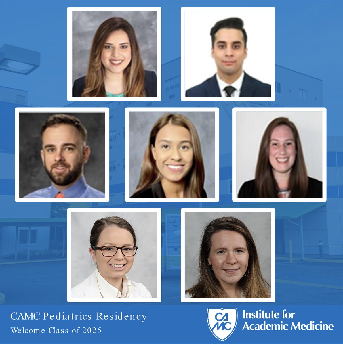 CAMCMedicineGME's tweet photo. The Pediatrics Residency Program would like to introduce the Class of 2025! Rojin Arefi, Akash Daswaney, Lucas Ryan, Megha Suri, Katelyn Wampler, Samantha Westbrook and Kristi Wu. https://t.co/jjPhIDJ2nY