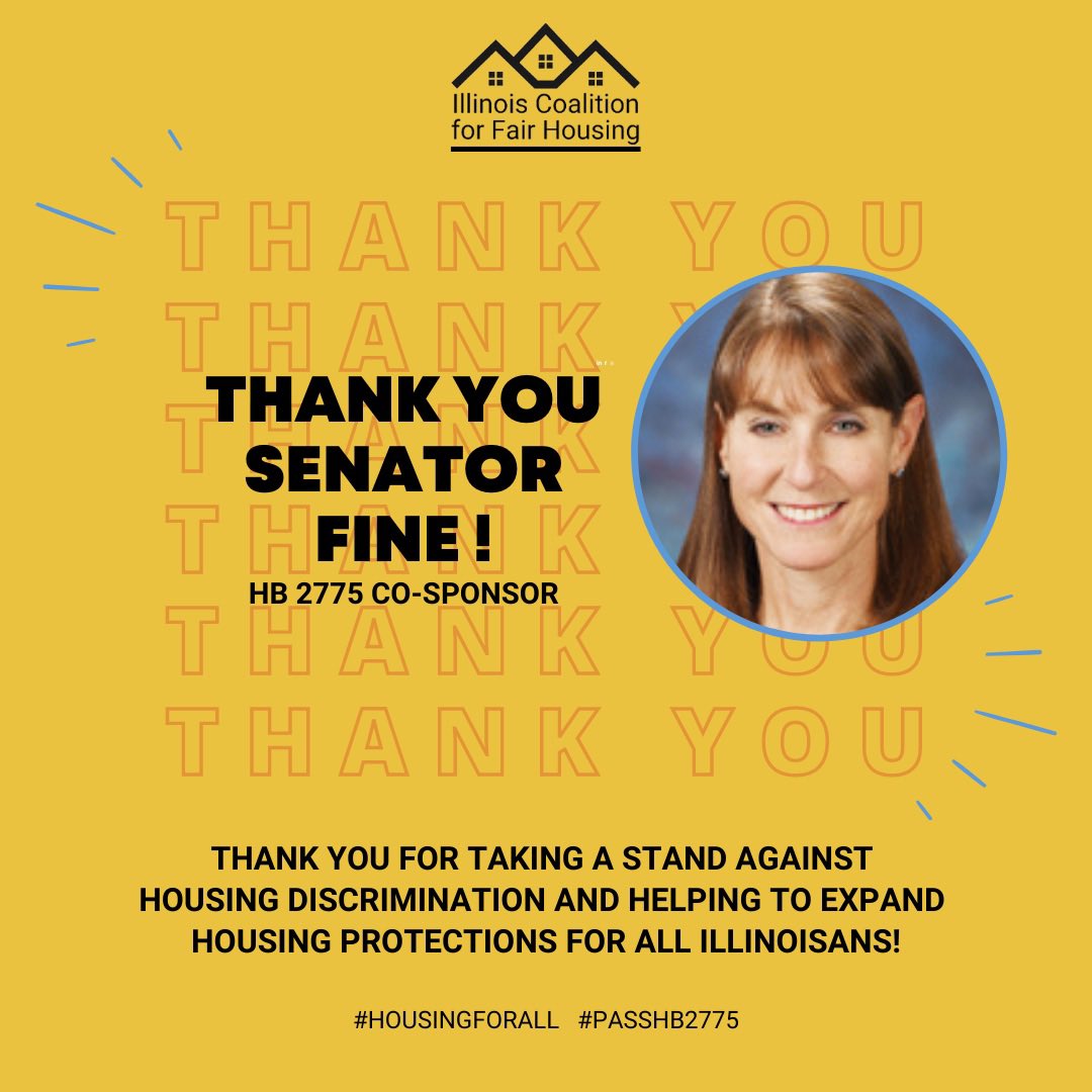 CAFHA's tweet image. ::Appreciation post:: #Illinois is close to becoming the 20th state in the US to adopt #sourceofincome protections that will increase housing opportunities for those who need it most. Thank you Senators @robertmartwick @SenatorBush @SenatorFine @Senator14 for supporting #HB2775!