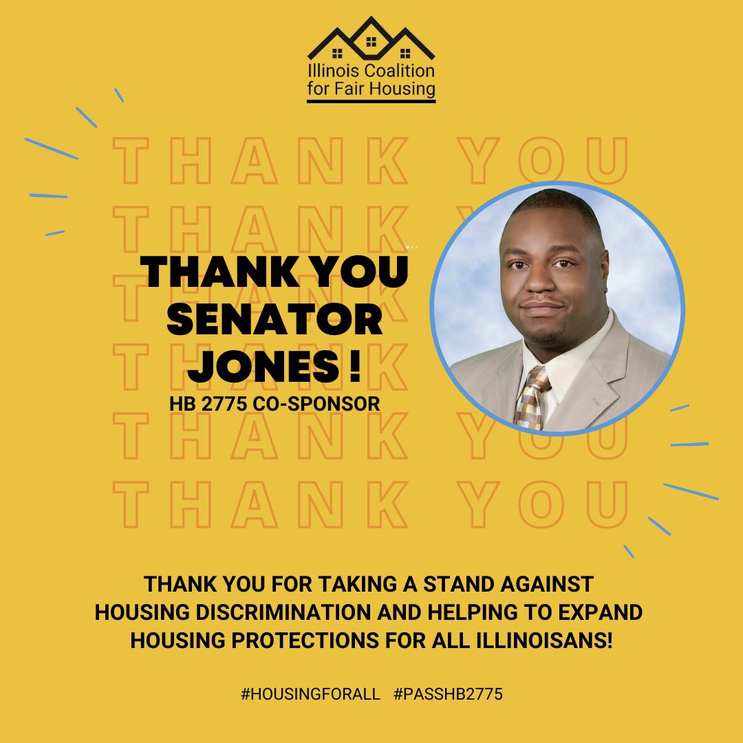 CAFHA's tweet image. ::Appreciation post:: #Illinois is close to becoming the 20th state in the US to adopt #sourceofincome protections that will increase housing opportunities for those who need it most. Thank you Senators @robertmartwick @SenatorBush @SenatorFine @Senator14 for supporting #HB2775!