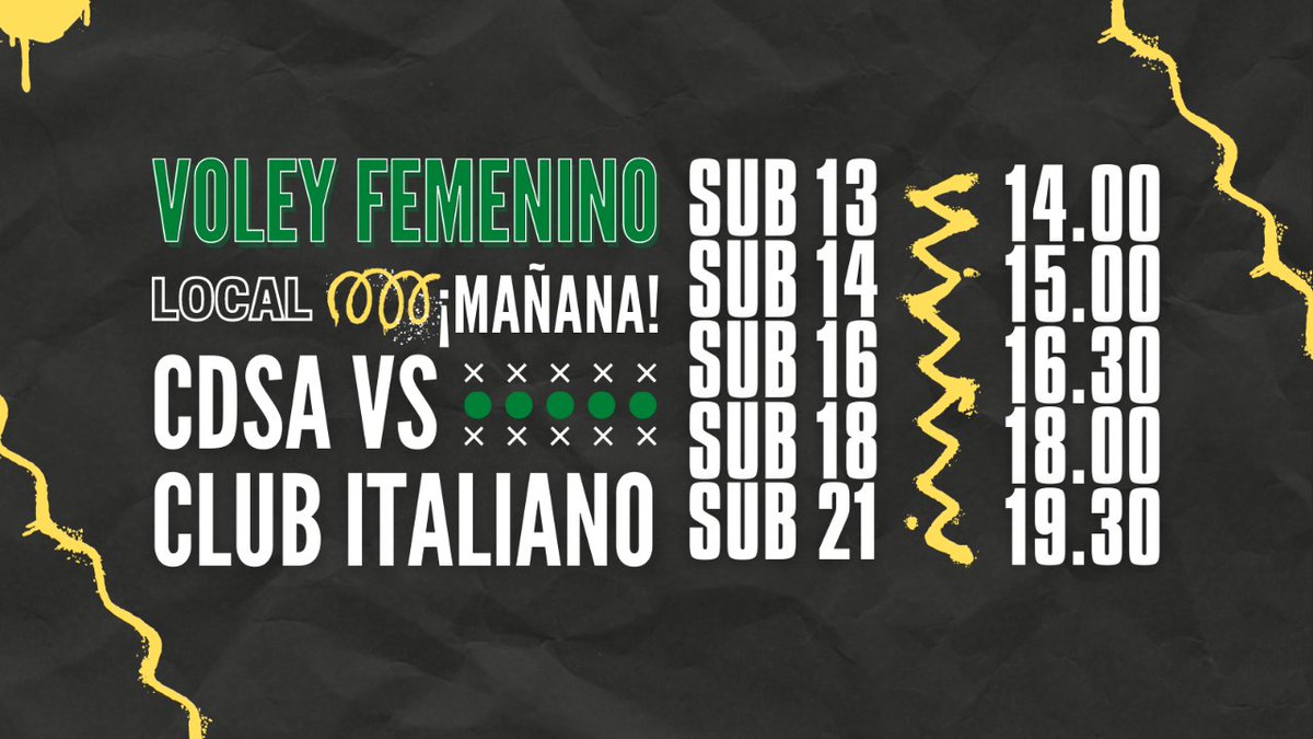 Mañana nuestros equipos de vóley femenino de inferiores se enfrentarán a Club Italiano de local en la segunda fecha del torneo de <a href="/metrovoley/">FMV</a> 

#VamosDepor
#SomosMasQueUnEquipo