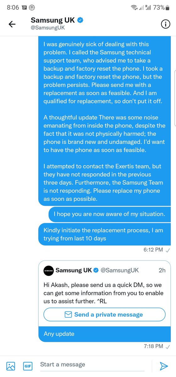 AkashPanchal2's tweet photo. @SamsungUK 2 hours wait but no reply from @SamsungUK @SamsungIreland_ https://t.co/SDyra7kvGH