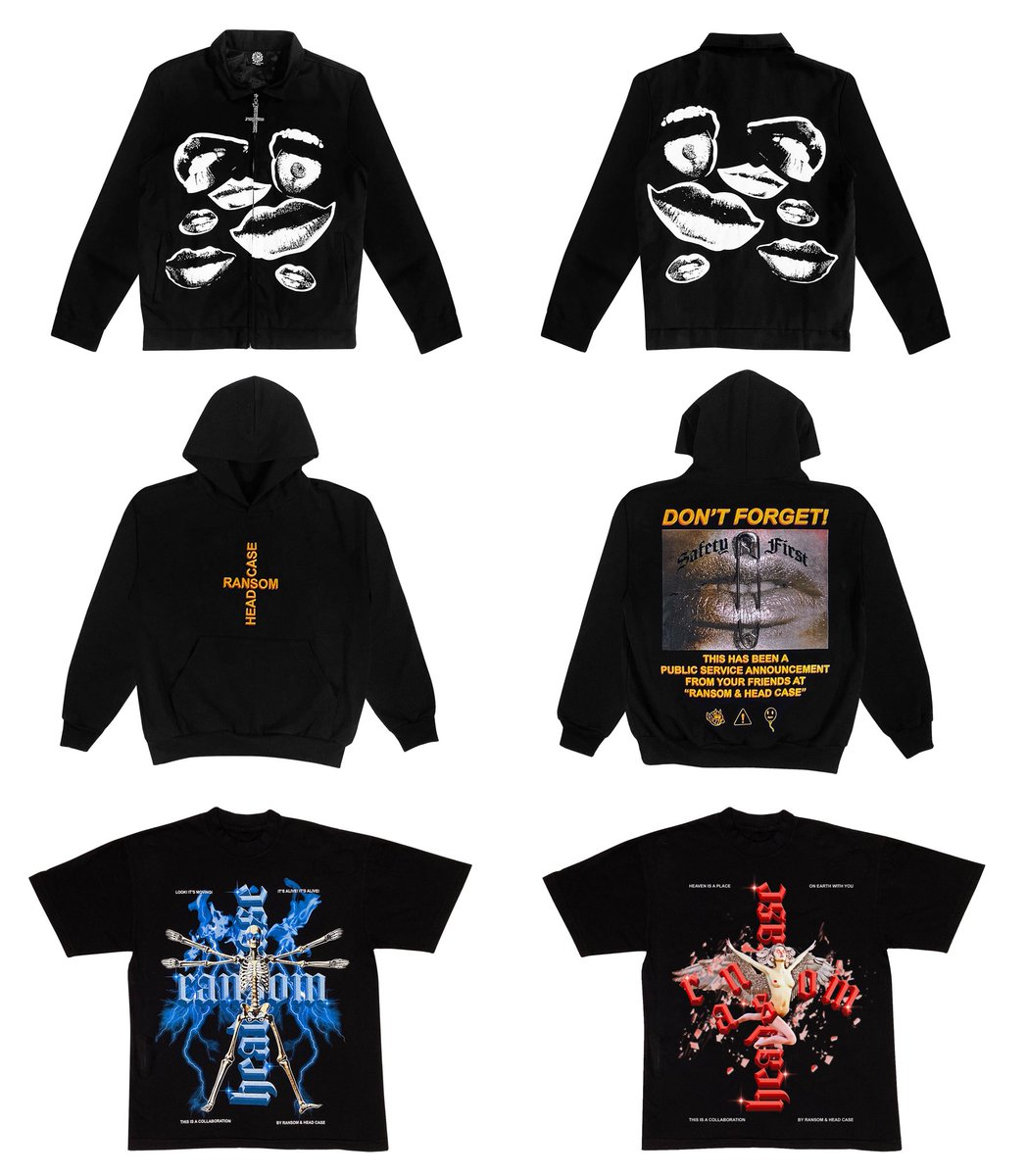 HeadCaseInc's tweet photo. The @RANSOMCLOTHING x @HeadCaseInc drop is available now.

https://t.co/gQ74yD7f5g https://t.co/6qpxtjnMl5