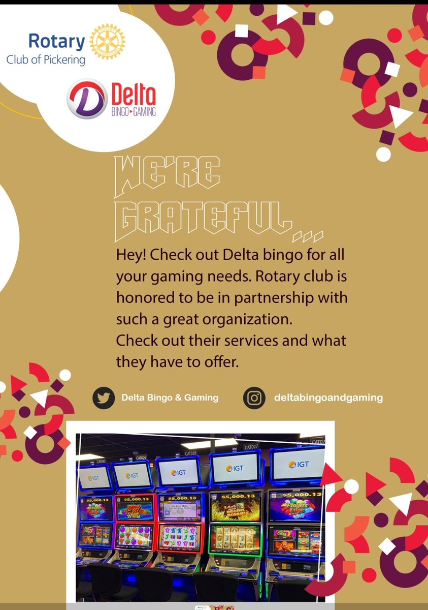 RotaryPickering's tweet image. Pickering Rotary Club is proud to participate in Charitable Gaming through Delta Bingo. The ongoing financial support allows us to offer much needed programs and services. 
When we come together we make things possible for our community.
