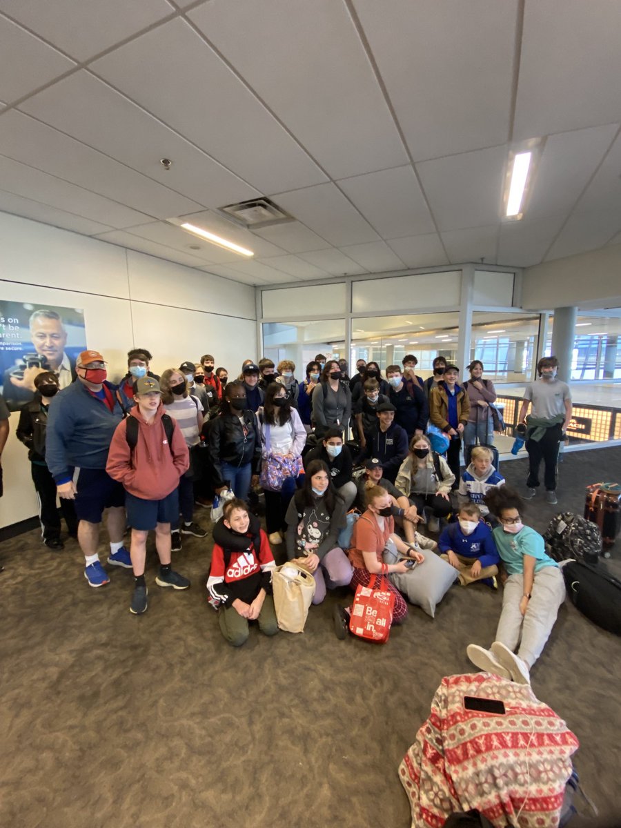 HelperStewart's tweet photo. Well, we made it home returning to DFW this afternoon. Lots of tired ⁦@WestwoodJH_RISD⁩ wolves. Such troopers! An amazing group of chaperones keeping our great students safe on foreign soil! Thankful for all.  Also…step count for the week not including underground steps https://t.co/kGbLvcBVnf