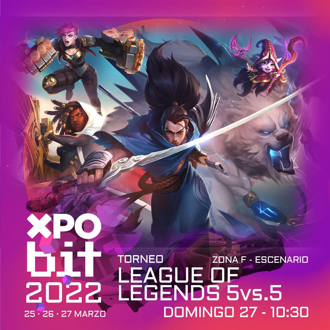 Los mejores Torneos estarán en XpoBit. Y el de 5v5 de LOL no va a ser menos. Apúntate ya que quedan solo 2 plazas libres!!!

#lol #EventosSeguros #somosarcadebits