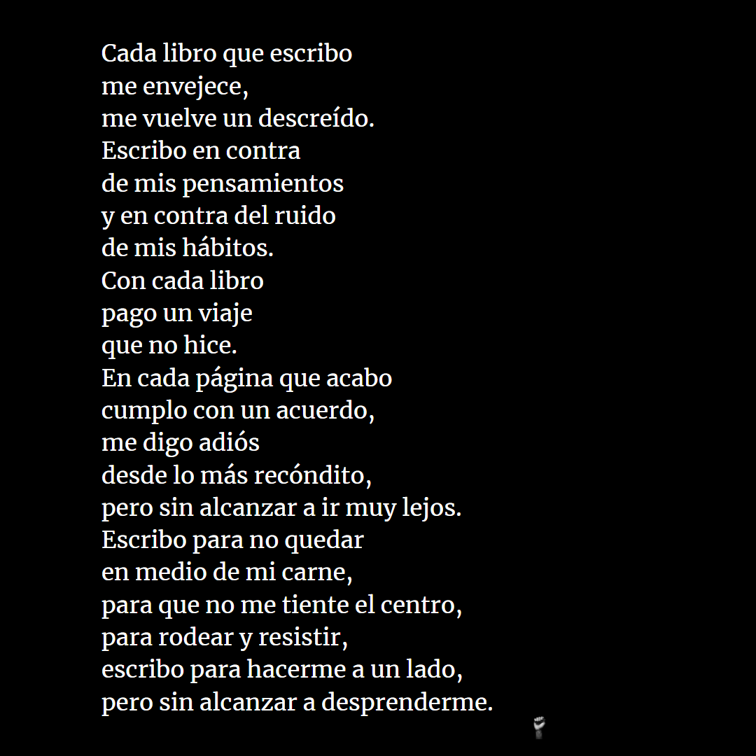 locagonia's tweet photo. Fabio Morábito - A tientas [en "De lunes todo el año" 1992]
#FabioMorábito #atientas #locagonia https://t.co/tpTc9SDX5w