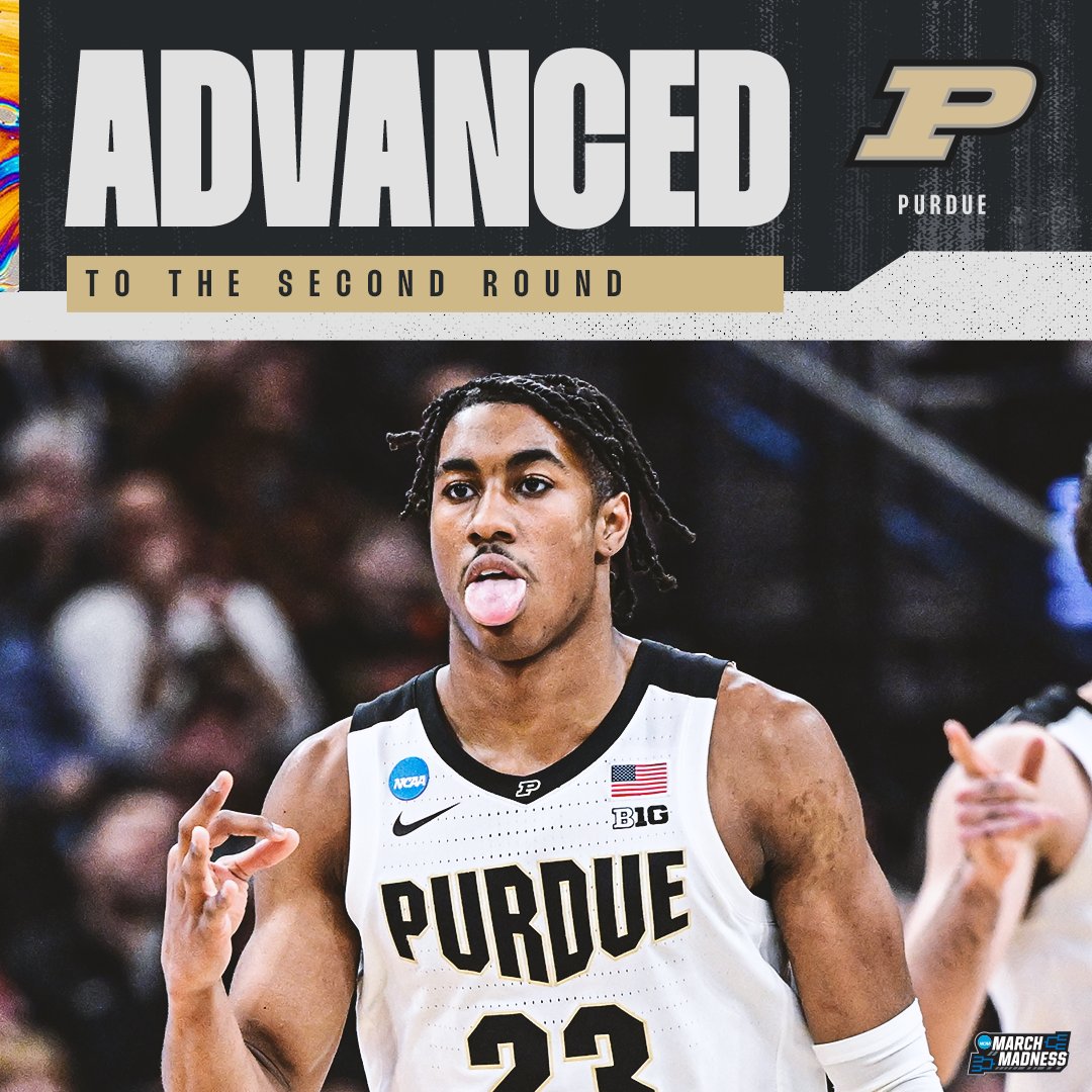MarchMadnessMBB's tweet photo. The Boilermakers are rollin' on 🚂 

(3) Purdue STEAMROLLS (14) Yale 78-56 to advance to the next round

#MarchMadness https://t.co/BRtW2eNRTD