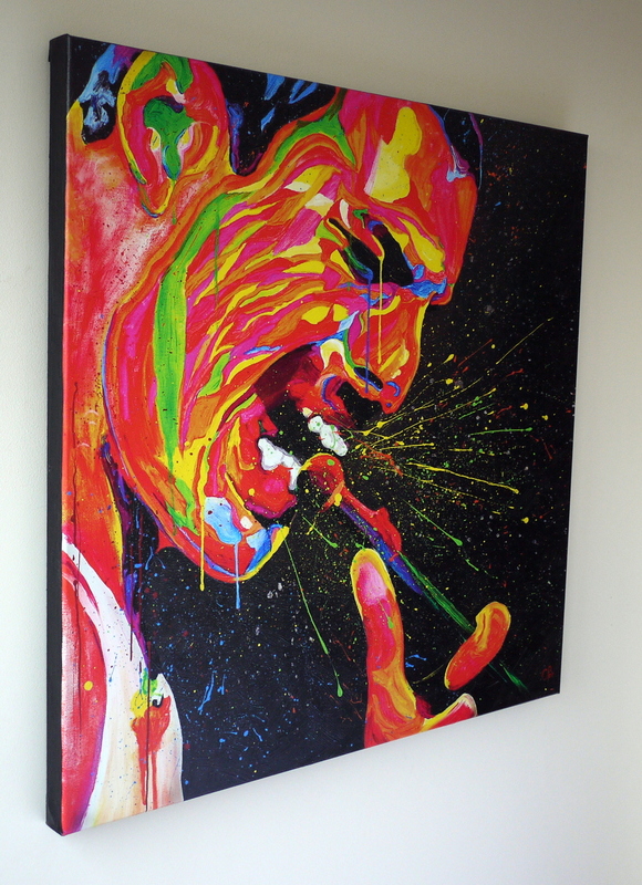 rcoxART's tweet photo. Freddie - Acrylics on canvas. Avail' as a Ltd Edition,hand embellished &amp; signed by me + Cert'. If you like pls RT? https://t.co/Wdk4nAQRkj