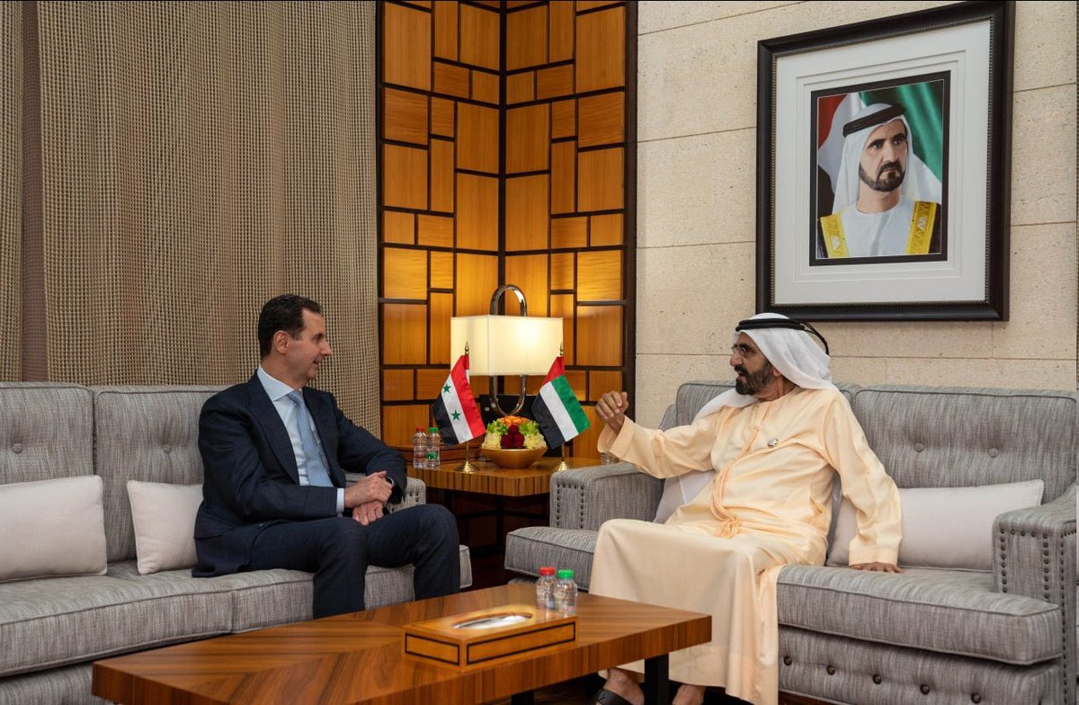 CressFiles's tweet photo. جانب من استقبال الرئيس السوري بشار الأسد في زيارته الرسمية اليوم إلى #الإمارات
- تحضيرات تقودها عدة دول عربية - الإمارات، مصر، الجزائر - لعودة مقعد #سوريا في الجامعة العربية خلال القمة المقبلة. https://t.co/xi3QuWnq4j