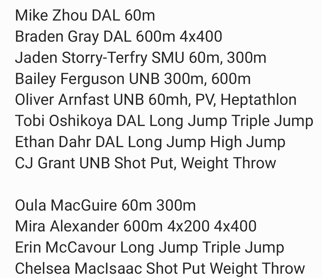 CECTrack's tweet photo. Sorry, TWELVE local athletes! https://t.co/GglMhGP33A