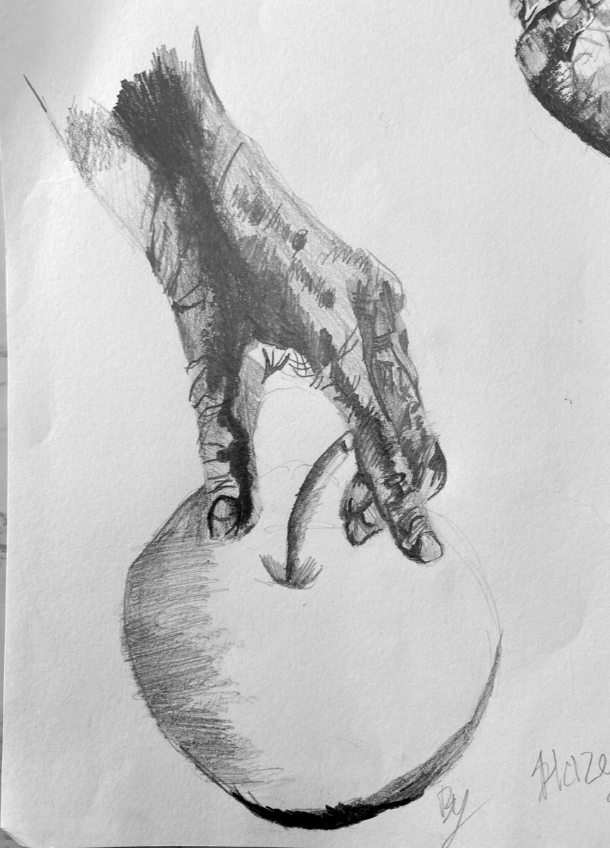 eboorNJ's tweet photo. My student sketched this and said, “all teachers love apples.” Wow, so talented! 🌈 🔅🍀 🍎 #SaintPatricksDay #Lucky #MarchMadness  @HowellTwpMSS https://t.co/Osebcvdiqg