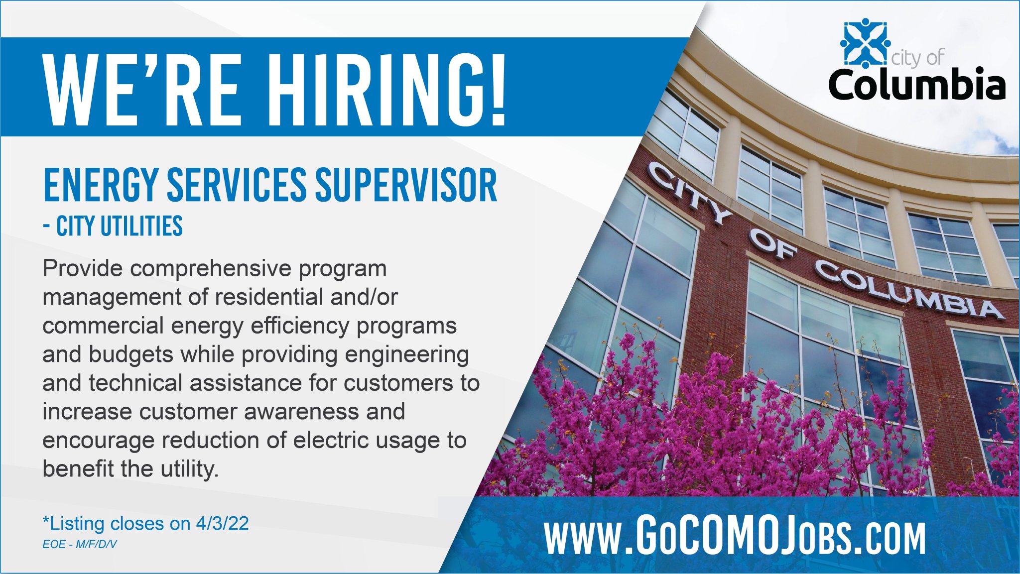 City of Columbia, MO on Twitter "We're hiring. CoMoWaterLight is