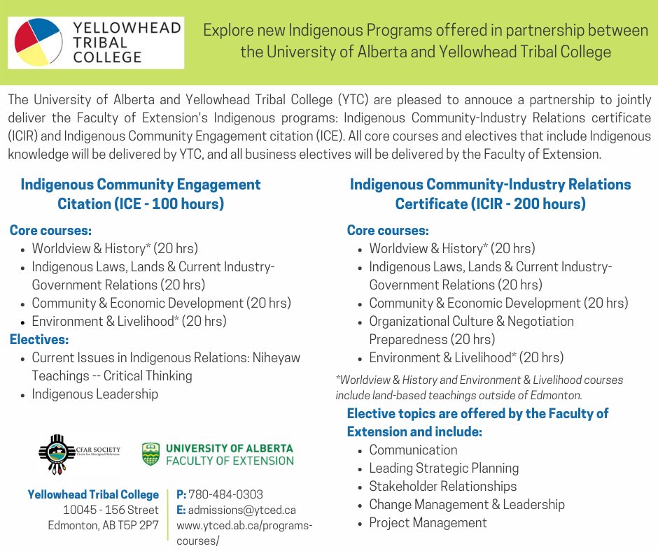 Check out some of our Professional Development Programs!

Indigenous Community Engagement Citation (ICE) &amp;
Indigenous Community-Industry Relations Certificate (ICIR)

DEADLINE: The offering of this course is dependent on enrollment!