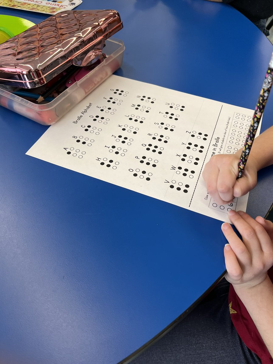 MrsChamberland's tweet photo. Kindergarten learned about Helen Keller today and how she read using Braille. Then we used the Braille alphabet to write out our first names.
#WomensHistoryMonth @Jen1Curry @kristymc24 @MOSandshore https://t.co/4JDaQzdDsa