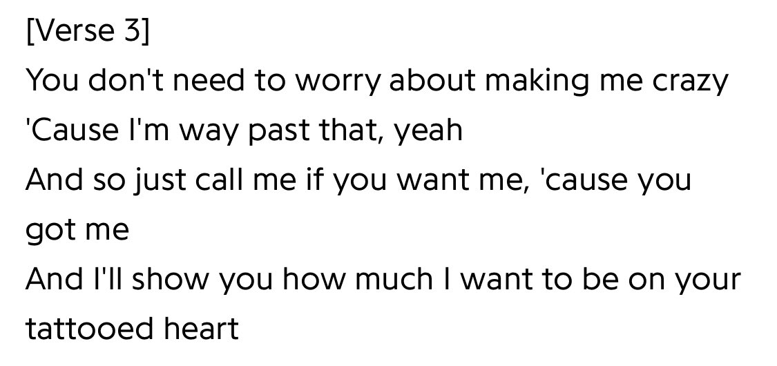leia is listening to tattooed heart by ariana grande (she is thinking about han)